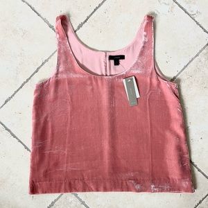 J. Crew velvet tank top pink NWT small